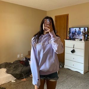lavender champion reverse weave sweatshirt